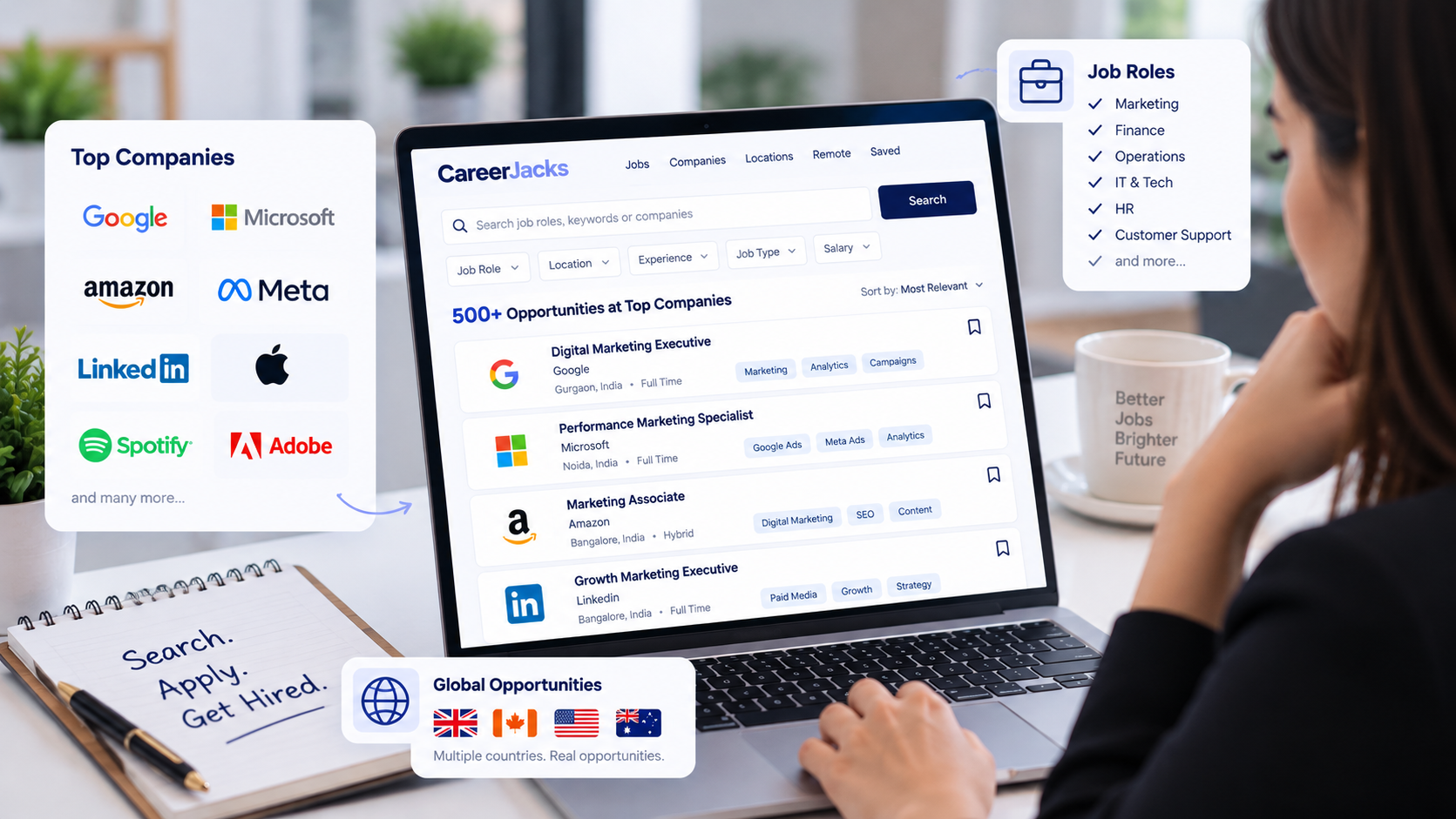 CareerJacks job search support for exploring roles at top companies